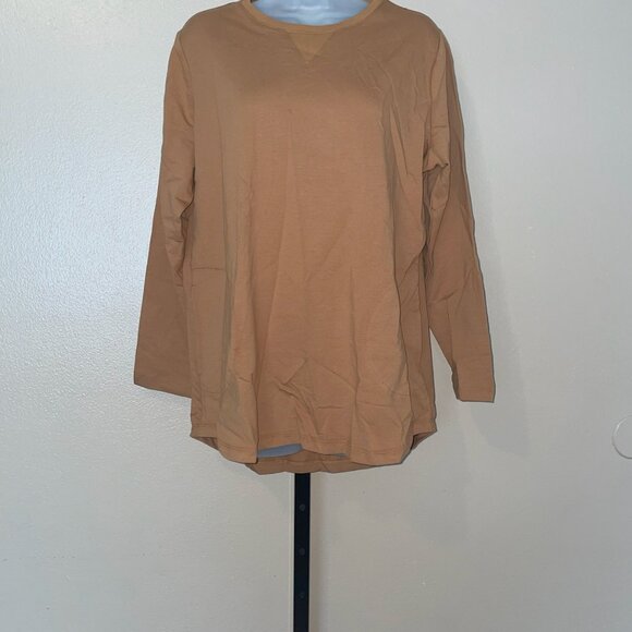 A251140** Denim & Co. Active Petite French Terry Tunic - Picture 1 of 3